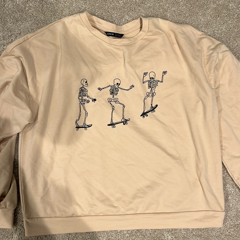 SHEIN skeleton crew neck
